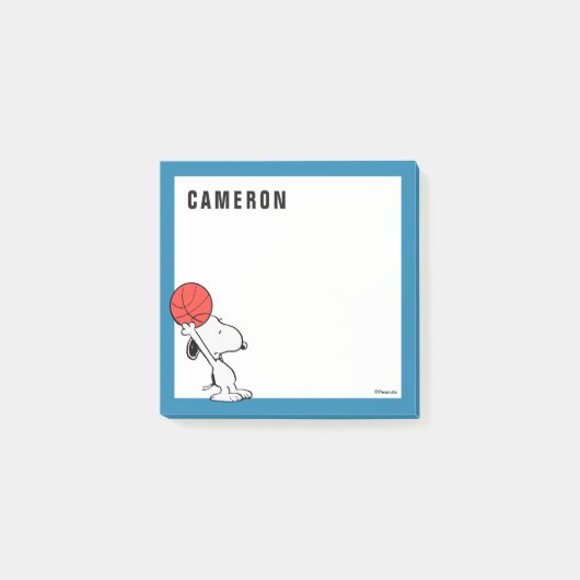 Post-it® Snoopy Varsity Sports Basketball | Ajouter Votre N (Devant)