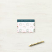 Post-it® Snoopy & Woodstock Rainbow Heart Motif (Sur un bureau)