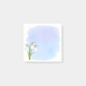 Post-it® Snowdrops - Fleurs de printemps sur aquarelle bleu (Devant)