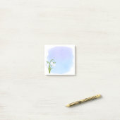 Post-it® Snowdrops - Fleurs de printemps sur aquarelle bleu (Sur un bureau)