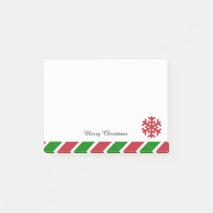 Post-it® Snowflakes Rouge et vert Noël rayé