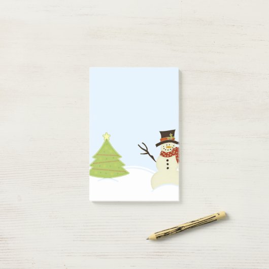 Post-it® Snowman et arbre (Sur un bureau)