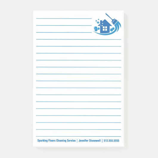 Post-it® Société de nettoyage de maison mignonne avec ligne (Devant)