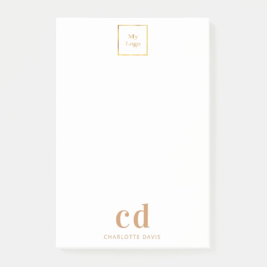 Post-it® Société du logo commercial en or blanc (Devant)