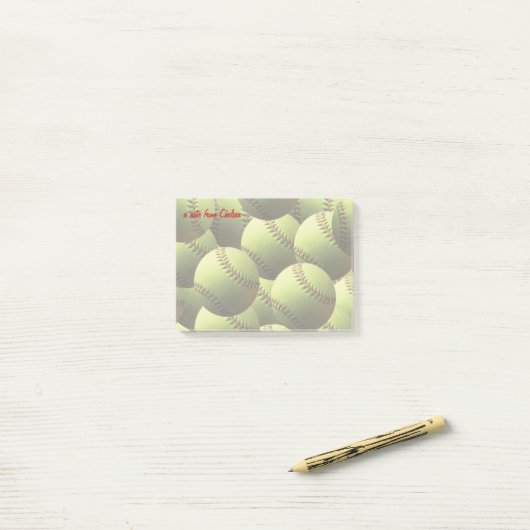 Post-it® Sofball Jaune (Sur un bureau)