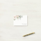 Post-it® Soft Chic Blush Pink Peony Feuilleté Botanique Flo (Sur un bureau)