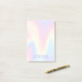 Post-it® Soft pastel nom arc-en-ciel tendance moderne minim (Sur un bureau)