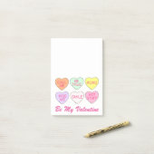 Post-it® Sois ma Saint Valentin Saint Valentin Candy Heart  (Sur un bureau)