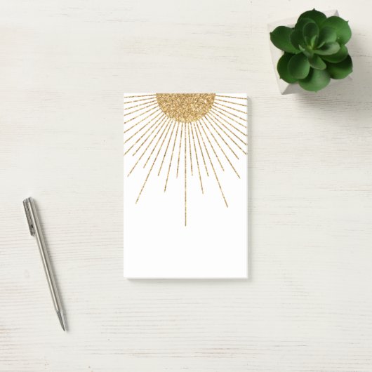 Post-it® Soleil brillant en or blanc moderne (Bureau)