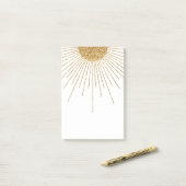 Post-it® Soleil brillant en or blanc moderne (Sur un bureau)