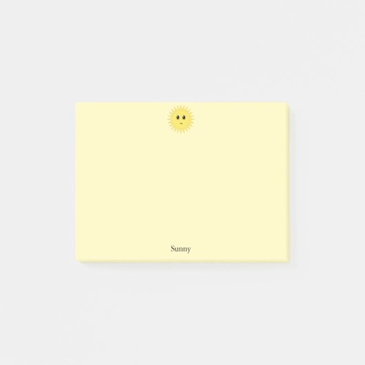 Post-it® Soleil heureux mignon sur fond jaune (Devant)