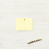 Post-it® Soleil heureux mignon sur fond jaune (Sur un bureau)