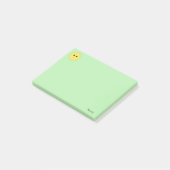 Post-it® Soleil heureux mignon sur fond vert clair (Incliné)