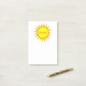 Post-it® Soleil Jaune Personnalisé Sunshine Sunny Day Post  (Sur un bureau)