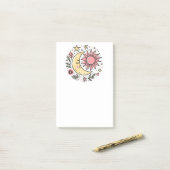 Post-it® Soleil Lune Florale rose Jaune Zodiaque Astrologiq (Sur un bureau)