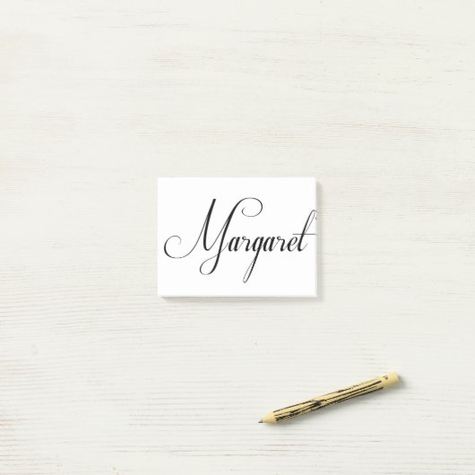 Post-it® Son Nom Est Margaret Calligraphy (Sur un bureau)