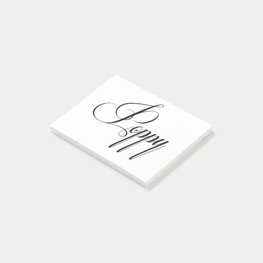 Post-it® Son nom est Poppy Calligraphy (Incliné)