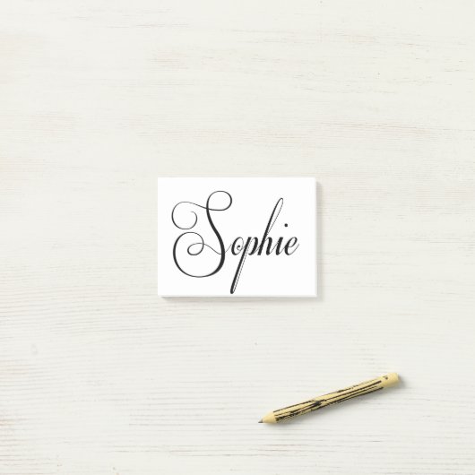 Post-it® Son Nom Est Sophie Calligraphy (Sur un bureau)
