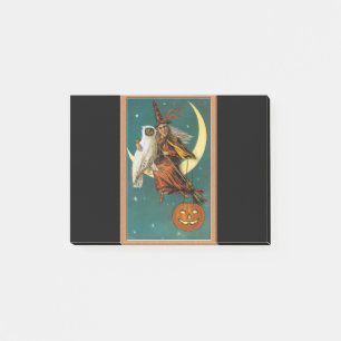 Post-it® Sorcier et hibou nostalgiques de joyeux Halloween