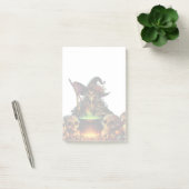 Post-it® Sorcière avec squelette et chaudron. (Bureau)