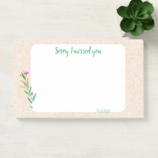Post-it® Sorry I missed you customize on marble design
