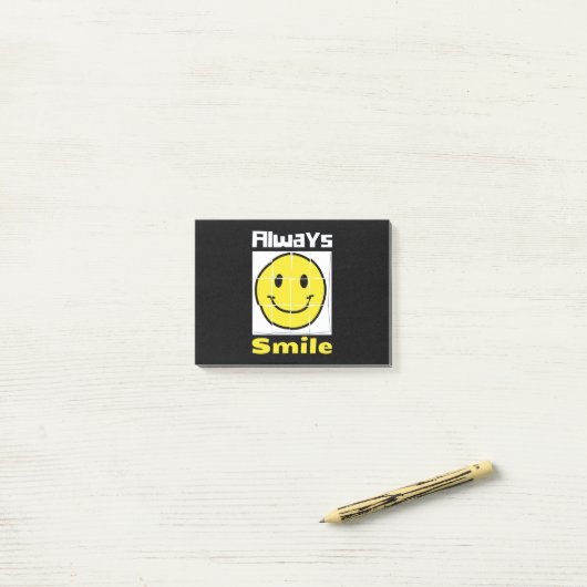 Post-it® Souriez émoji (Sur un bureau)