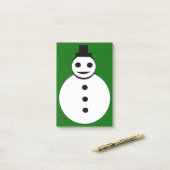 Post-it® Sourire Noël Snowman Post it note Pad (Sur un bureau)