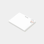 Post-it® Souris blanche mignonne & calligraphie (Incliné)