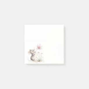 Post-it® Souris de conte de fées cueillant une fleur sauvag
