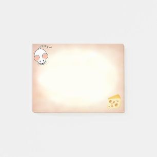 Post-it® Souris et fromage blanc sur beige