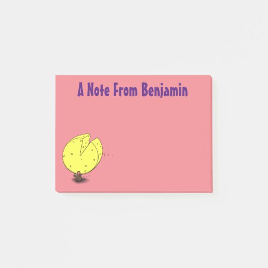 Post-it® Souris mignonne avec dessin animé au fromage (Devant)