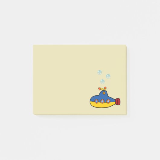 Post-it® Sous-marin de jouets avec 3 bulles d'eau (Devant)