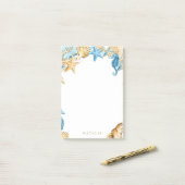 Post-it® Sous Sea Blue & Gold Notes (Sur un bureau)