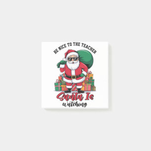 Post-it® Soyez gentil avec l'enseignant le Père Noël regard