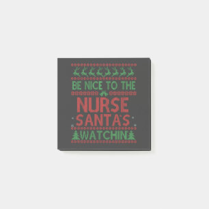 Post-it® Soyez gentil avec l'infirmière Père Noël en train