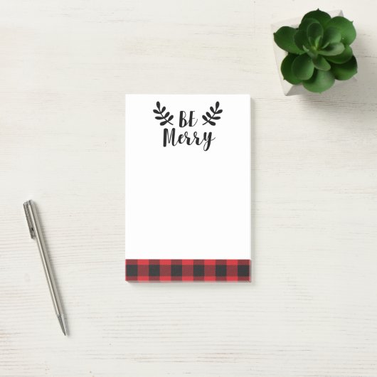 Post-it® Soyez Joyeux Buffalo Script Moderne Plaid (Bureau)