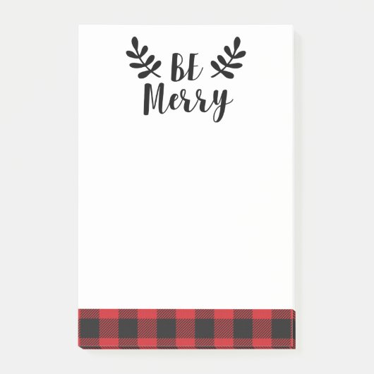 Post-it® Soyez Joyeux Buffalo Script Moderne Plaid (Devant)