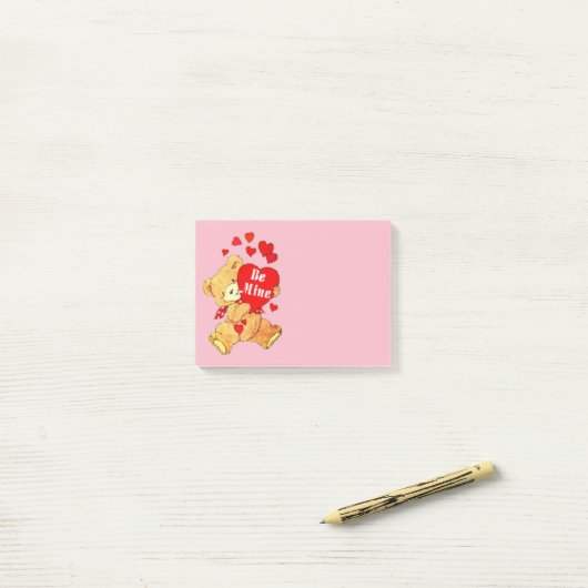 Post-it® Soyez le mien Teddy Bear (Sur un bureau)