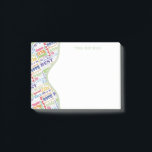 Post-it® Special 80th Birthday Party Cadeaux personnalisés<br><div class="desc">Typographie thème 80ème anniversaire décoration et cadeaux. Le texte comprend féroce et fab à 80. fabuleux à 80, extraordinaire 80ème anniversaire, extra spécial 80ème anniversaire, heureux 80ème anniversaire, rocking 80ème anniversaire, beau à 80, et extraordinaire 80ème anniversaire. Texte coloré clair en jaune, rose, violet, bleu, vert et rouge. Idées cadeaux...</div>