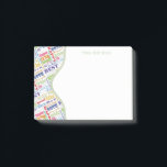 Post-it® Special 90th Birthday Party Cadeaux personnalisés<br><div class="desc">Typographie unique et spéciale thème 90e anniversaire décoration et cadeaux de fête. Le texte comprend féroce et fab à 90. fabuleux à 90, extraordinaire fête du 90e anniversaire, extra spécial 90e anniversaire, heureux 90e anniversaire, rocking 90e anniversaire, beau à 90, et extraordinaire 90e anniversaire. Texte coloré clair en jaune, rose,...</div>