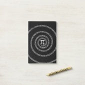 Post-it® Spirale pour numéros Pi sur noir (Sur un bureau)