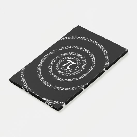 Post-it® Spirale pour numéros Pi sur noir (Incliné)