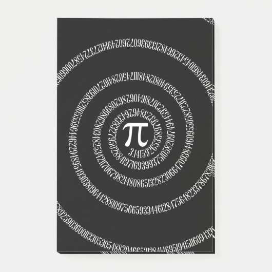 Post-it® Spirale pour numéros Pi sur noir (Devant)