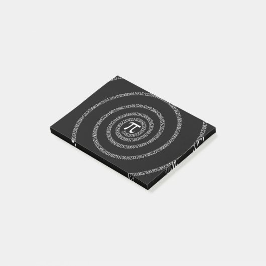 Post-it® Spirale pour numéros Pi sur noir (Incliné)