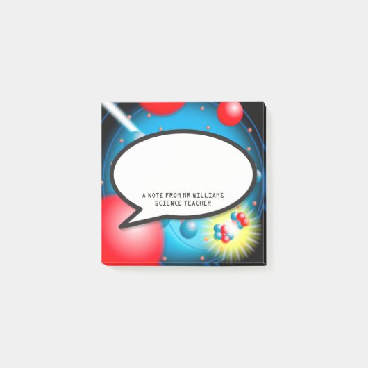 Post-it® Splitting Atom Speech Bubble professeur de science (Devant)
