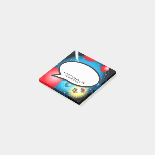 Post-it® Splitting Atom Speech Bubble professeur de science (Incliné)