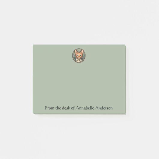 Post-it® Spotted Art Nouveau Cat Personalize Notes (Devant)