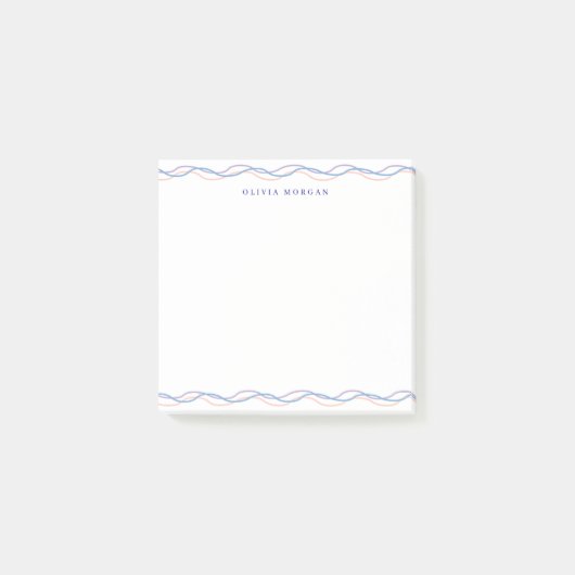 Post-it® Square Elegant wavy border soft pastel (Devant)