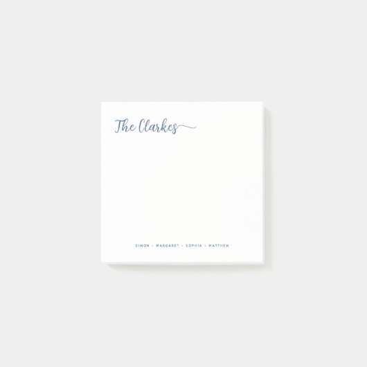 Post-it® Square Minimalist Navy Blue Family Stationery  (Devant)
