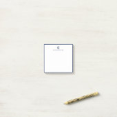Post-it® Square Modern Navy Blue Border Custom Stationery (Sur un bureau)